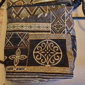 Wild West Black Tapestry Crossbody Handbag